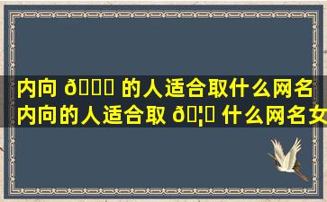 内向 🐟 的人适合取什么网名（内向的人适合取 🦉 什么网名女生）